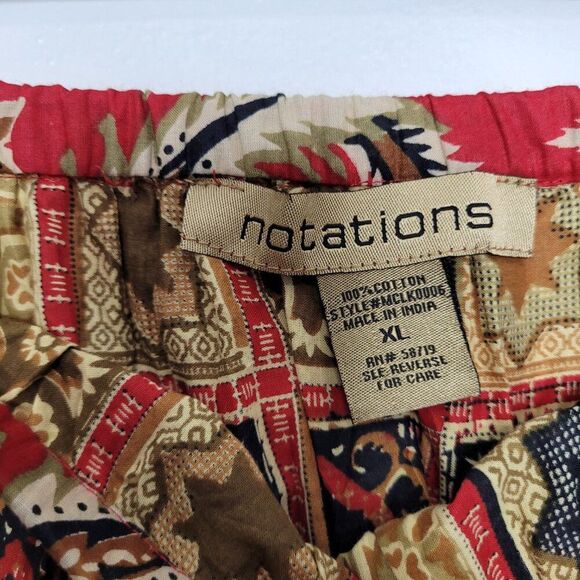 Vintage y2k brown red mixed print pull on grunge boho midi maxi skirt size xl - Picture 4 of 6